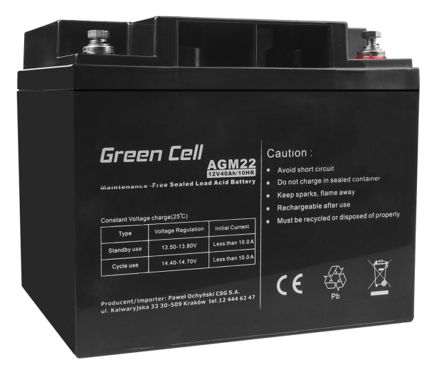 Green Cell Akumulator AGM VRLA 12V 40Ah - 547937 - zdjęcie